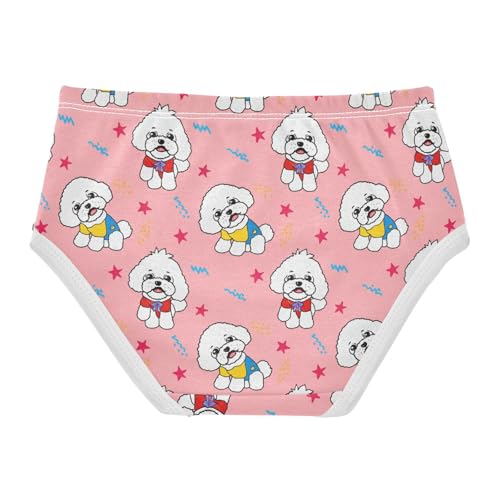 Joisal Toddler Underwear Floral 2t Cotton Girl Panties Cute Designer Briefs Kids Undies Cute Cartoon Dogs Pink2