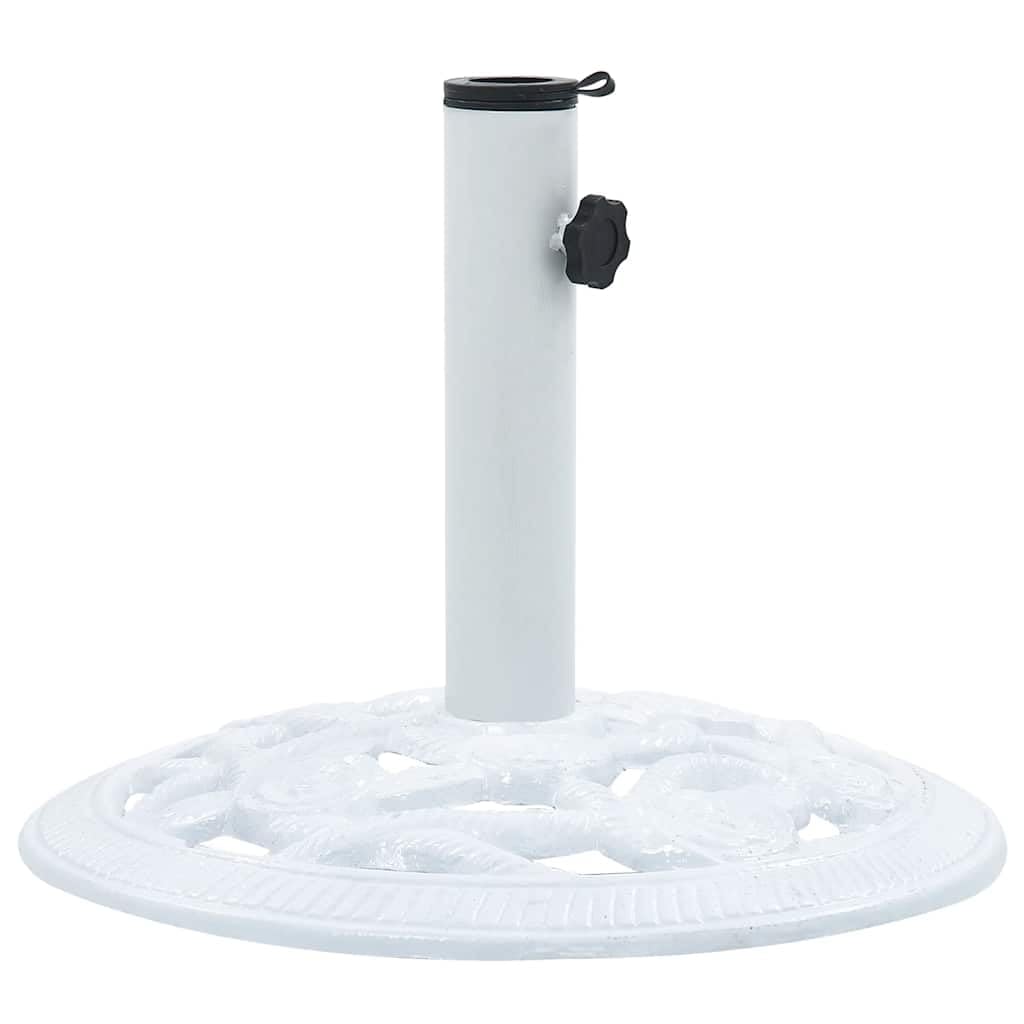 Base de sombrilla (hierro fundido, 9 kg, 40 cm, para mástiles 35/38/48 mm, soporte para sombrilla resistente y estable con botón de sujeción ajustable para diámetros 32/34/38 mm, ahorro de