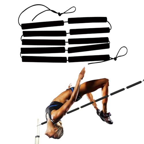 SnowTing High Jump Training Equipment, 9.84 Ft Long Black High Elastic Crossbar Foam Cord Foldable Gymnastics Bar for High Jump Practice and Gymnastic Bars