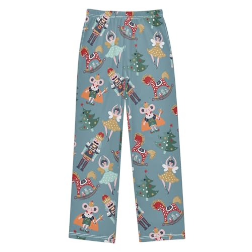 Boys' Pants Christmas Toy Horse Tree Long Bottoms Jogger Pants Elastic Waist Trousers with Pockets S-XL