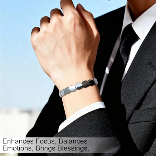 2 Pulseras Hematite Ajustables para Hombre miniatura 5
