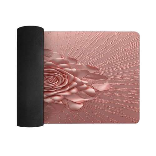 Alfombrilla de escritorio rosa oro rosa grande antideslizante miniatura 3