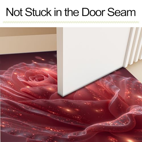Tapis d'entrée antidérapant lavable rouge contre la saleté
