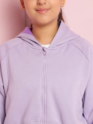 Image of Li'l Tomatoes Girls Fleece Tracksuit Set| Winter Hooded Full Zip Sweatshirt with Track Pants| Warm Casual Co-Ord Outfit for 9-16 Years