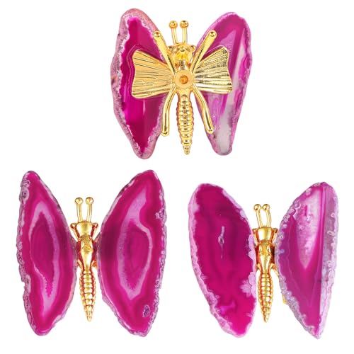 Figurines de papillon en agate géode idée cadeau décoration bureau - 5