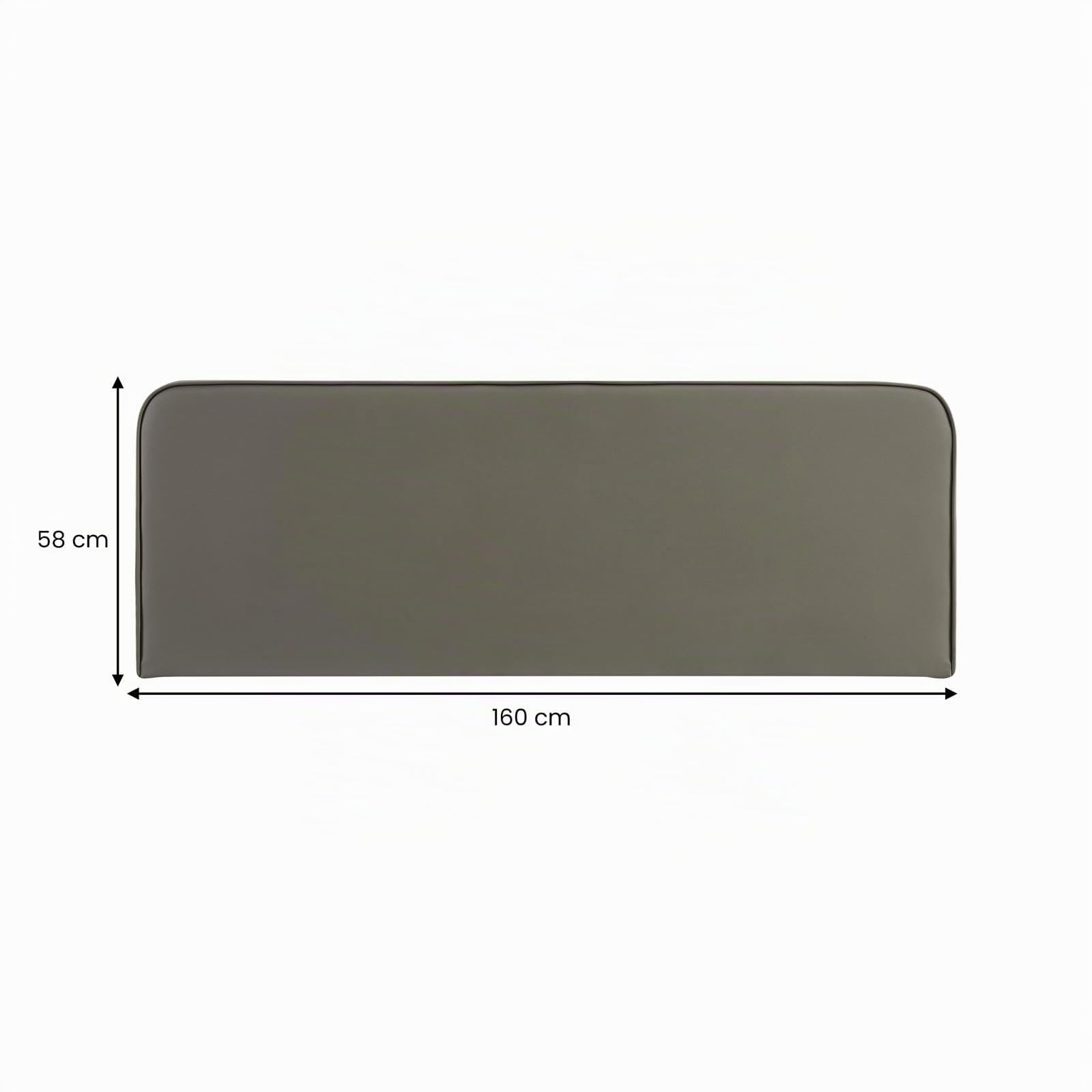 IDIMEX Tête de lit Celest 160, Rembourrée, Fixation Murale, Design Arrondi Moderne, pour lit 160 cm ou Moins, Gris