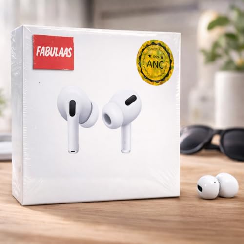 Fabulaas TWS Wireless Bluetooth Earbuds with Deep Bass | ANC Mic, Touch Control, Fast Charging Case | Compatible with Android & iOS
