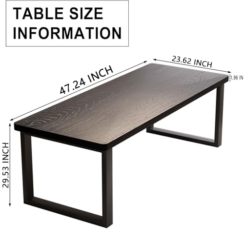 Solid-Wood-Dining-Table-for-4-6-People-a-47-inch-Long-Farmhouse-Kitchen-Dining-Table-Rectangular-Dining-Tables-in-The-Dining-Room-Kitchen-and-Living-Room-Black Solid Wood Dining Table for 4 6 People a 47 inch Long Farmhouse Kitchen Dining Table Rectangular Dining Tables in The Dining Room Kitchen and Living Room Black