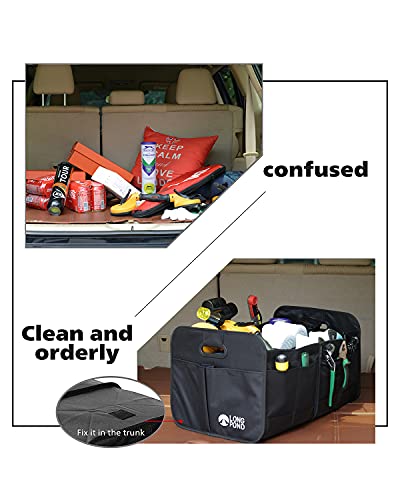 Long Pond Car Trunk Organizer Storage Suv Foldable Cargo Storage Containers With 9 Pockets And Reinforced Handles, Non-Slip Bottom Collapsible Storage For Car, Suv, Sedans, Multi-Compartment… #TOP2
