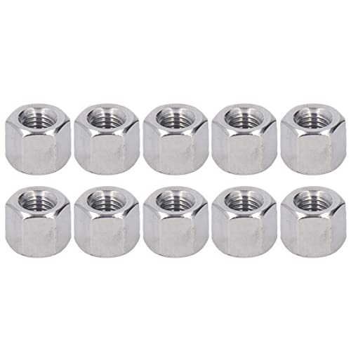 Respicefinem 10Pcs Hex Coupling Nut Made of Premium 304 Stainless Steel Rustproof and M10 Connector Nut Ideal for Bolts Studs Machine Screws Threaded Rods Easy to Assemble and