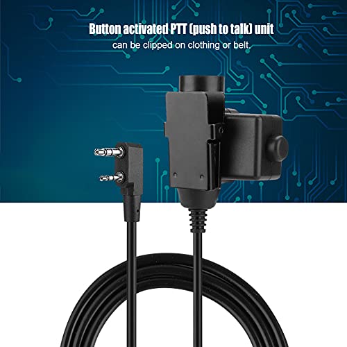 PTT Cable,Tactical Noise Reduce Headsets U94 PTT Cable,Clear Sound,Fit Military Standard Version Plug,for TYT F8 - Image 2