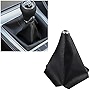 SSNNUU Car Shift Boot,Carbon Fibre Leather Gear Shift Cover for Dust Prevention & Protection,Universal Car Interior Accessories Manual Automatic Shift Knob Cover(Black)