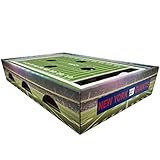NFL New York Giants Football Stadium Scratcher Find & Play Box. Game Day Toy With 2 Jingle Bell Balls. Football Field Felt Scratcher Play and Lounge Stimulating Cat Game