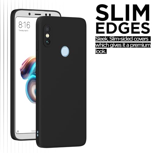 Image of Outlouders Back Cover for Redmi Note 5 Pro | Camera Protection | Durable Soft Matte Silicone Bumper Case (Black)