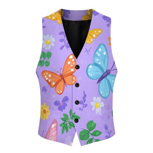 Butterflies Mens Slim Fit Suit Vest Dress Waistcoat Casual Business Vest4