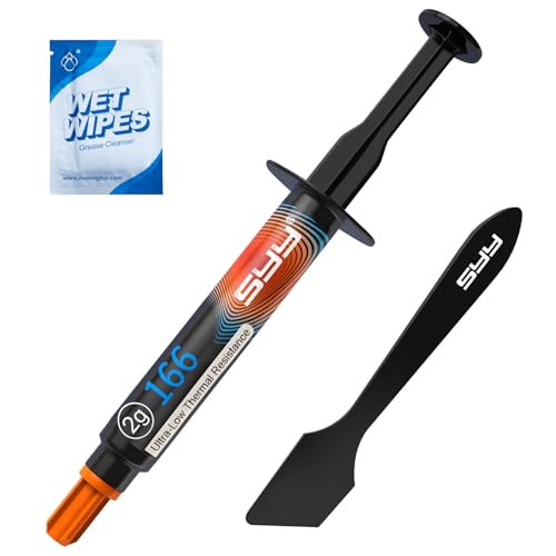 SYY Wärmeleitpaste CPU mit Werkzeugset, Wärmeleitpaste CPU für IC/Prozessor/CPU/alle Kühler, neue Formel, Kohlenstoffbasis, einfach aufzutragen, 2 g