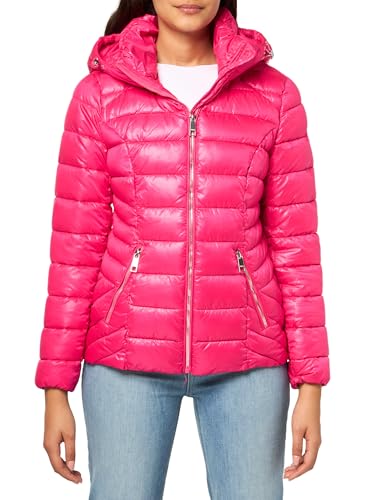 GUESS Women's Midweight Puffer Jacket, Quilted HOT Pink, X-Large