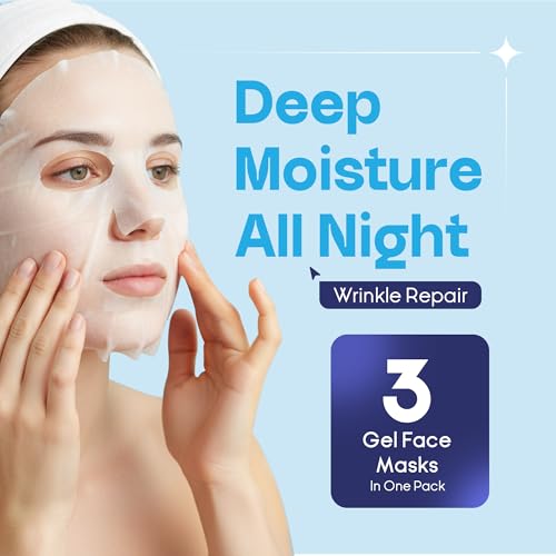 DANIELLE CREATIONS 3pc Overnight Hyaluronic Acid Gel Mask – Blue | Deep Hydrating Face Mask, Anti-Aging, Brightening, Moisturizing, Wrinkle Repair, Skin Rejuvenation Pack (Pack of 2) - Image 2