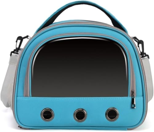 小動物 キャリーバッグ うさぎ モルモット ハリネズミ 病院 移動 大型サイズ 3つの大きな通気穴付き 噛みにくいメッシュ窓 キャリー バッグ チンチラ インコ 持ち運び ショルダーバッグ 取り外し可能 頑丈で耐久性 普段使いから長旅まで (青,バッグ)