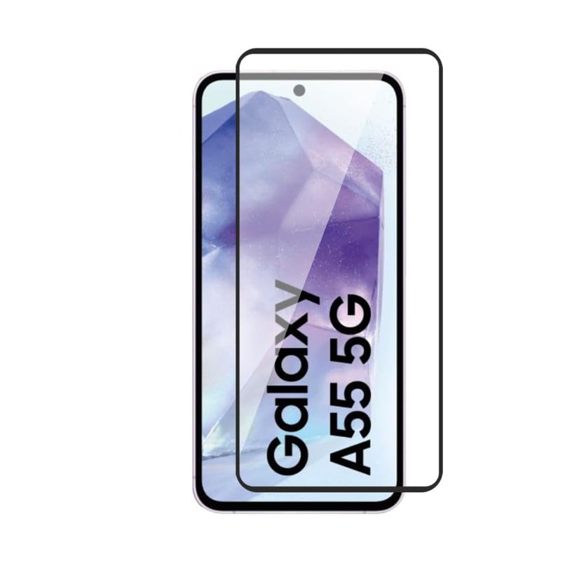 Image of Tempered Glass Screen Protector Compatible For Samsung Galaxy A55 5G / A35 5G Smartphone Full Screen Coverage (Except Edge To Edge) And Free Complete Easy Installation Kit