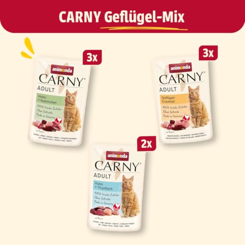 animonda Carny Adult Katzenfutter nass Geflügel-Mix Pouch (8 x 85g)