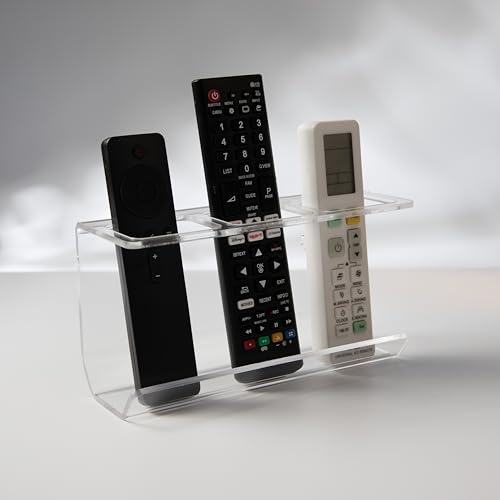 Acrylic Remote Control Wall Mount Holder, Transparent Wall-Mounted Organizer, No-Drill Installation (3 holes)