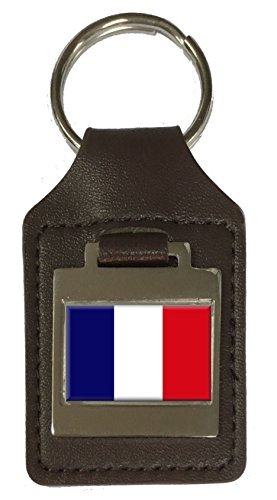 Porte-clés en cuir gravé drapeau Guiane : ne perdez plus vos clés grâce au cuir robuste