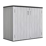 ZZM 37 Cu.ft Outdoor Storage Cabinet with One Tool Kit, Horizontal Storage Shed for Garage, Bike, Garbage Cans, Garden Accessories
