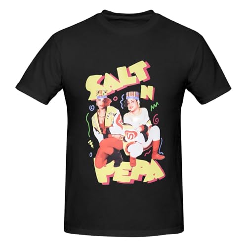 Men's Versatile Short Cotton Salt-N-Girl Pepa T-Shirt Fashionable Easy Care Crew Neck Tops for Beach Days Large
