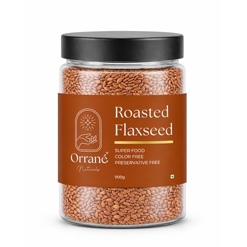 Image of Orrane Roasted Flaxseed 900g Crunchy Alsi Beej for Eating, Smoothies and Baking | Omega 3 Rich, High Fiber Superfood, Gluten Free Seeds | Supports Heart Health, Digestion & Weight Management