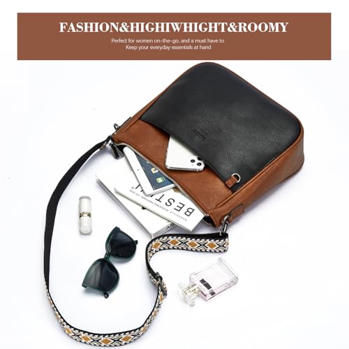 Image of 2PCS /Set Crossbody Bags for Women,Vegan Leather Hobo Purse Wallet For Women Set,Shoulder Bags With 2 Adjustable Strap