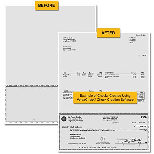 Cheques de negocio VersaCheck antialteración, formato Business Voucher #1002 gris 3
