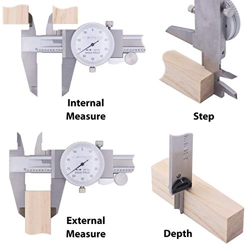 Clockwise Tools Ddlr-0805 Pro Dial Caliper 0-8 Inch Double Shock Proof Stainless Steel Body Sae Measuring Tool #TOP1