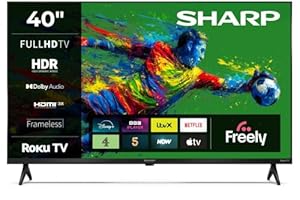 Sharp 40-Inch Full HD LED Roku Smart TV HDR10 HDMI ARC Freely Included 40HD2325K (HD Series)