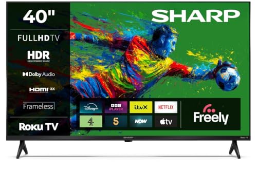 Sharp 40-Inch Full HD LED Roku Smart TV HDR10 HDMI ARC Freely Included 40HD2325K (HD Series)