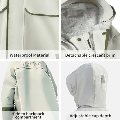 Image of KOCOTREE Lightweight Kids Raincoat Waterproof Outwear Breathable Rainwear for Boys, Girls