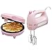 Bestron Waffeleisen für klassische Herzwaffeln, 700 Watt, Farbe: Rosa & AHM300P Handmixer im Retro Design mit Rührbesen und Knethaken, Sweet Dreams, 6 Stufen, 300 Watt, Rosa