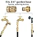 LIKAGE Brass Hose Quick Connect, 3/4 Inch GHT Thread Garden Hose Quick Connector No-Leak Water Hose Quick Connect Fittings Male and Female - 2Packs
