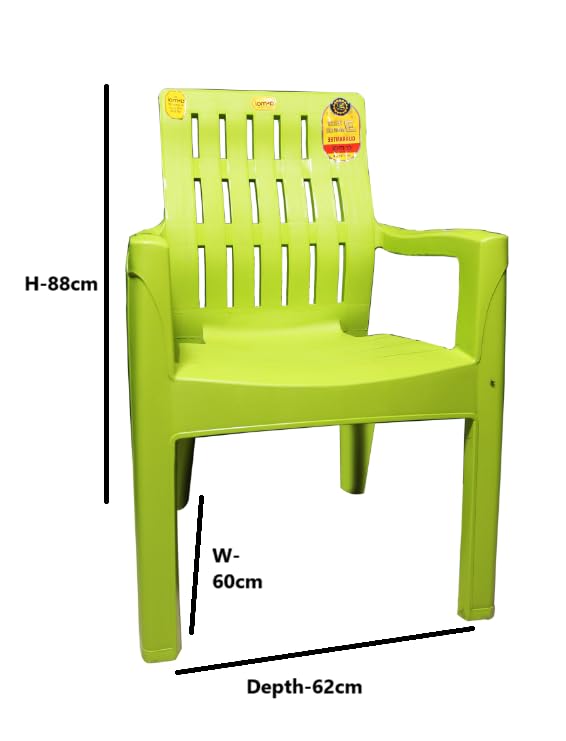 Anmol New Designed Rest High Back Volvo Chair Heavy Duty Quality Matters for us Plastic Outdoor Chair,Living Room,Dinning,Garden,Balcony,resturant Green (Pack of 1) 3