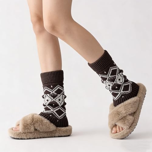 Image of Knitted Leg Warmers,womens leg warmers,Socks Long Yoga Ankle Warmers Women's Wool Warm Boot Socks