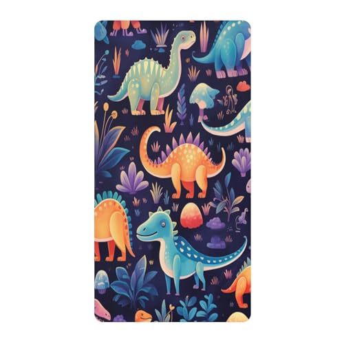 Dinosaurios Oscuros PúRpura Sábana de Cuna para Niños Pequeños,Sábanas de Algodón Suave para Bebés Aptas para Colchón Corralito