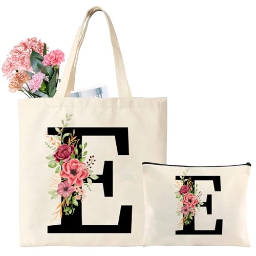 Regalos para Mujer Personalizada Inicial Bolsa de Compras,