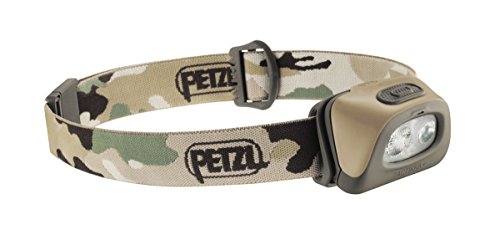 Petzl - TACTIKKA + Headlamp, 250 lumens, Ultra-Compact Headlamp, Camo