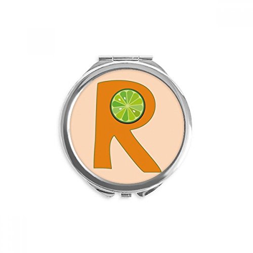 Miroir rond alphabet fruit orange de 2,6 pouces de poche multicolore