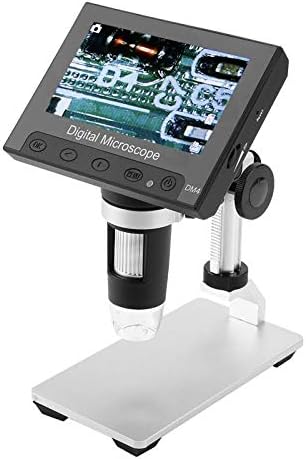 Microscope DM4 2MP 500/1000X Digital Electronic Microscope 4.3" Display Magnifier Comes with a Support Platform and LED Light (Color : Plastic) (Aluminum Alloy)