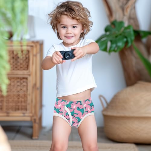 visesunny Boys Potty Training Underwear Summer Cartoon Dinosaur Animal Pink Breathe Cotton Briefs Size 2T-8Y for Toddler3