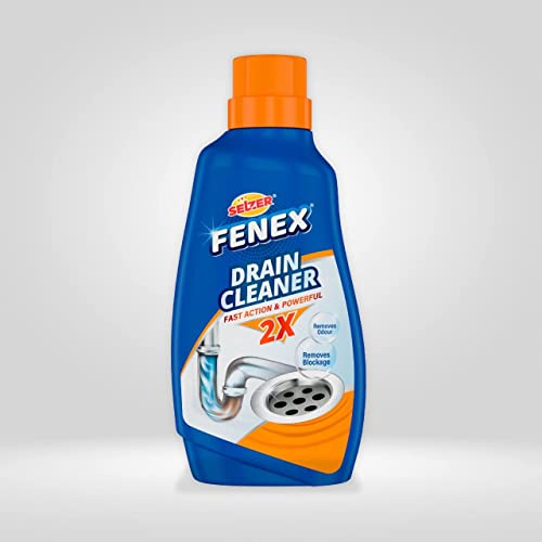 Image of Selzer Fenex Drain Cleaner Powder - 500 gm| Removes Blockages in Pipes, Sinks & Septic Tanks|Works within 15 minutes | Pack of 1
