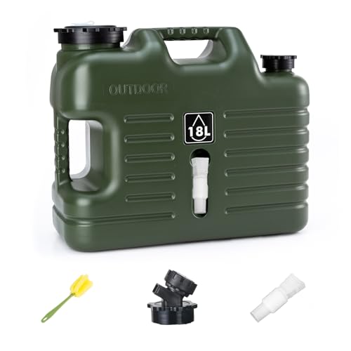GIGYES 5 Gallon Camping Water Jug with Spout, Portable BPA Free Water Container with Spigot for Outdoor Hiking