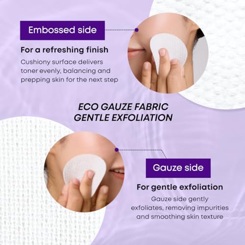 Image of Eggplant Peeling Toner Pads - Korean Toner Pads Exfoliating, Dual Action for Pore Care & Skin Barrier, Improves Rough and Dull Skin, Removes Dead Skin & Blackheads, Dual Side Cotton, 50 Pad