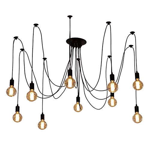 Lustre plafonnier rétro à 12 têtes pour décoration de café